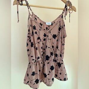 Sienna Sky Women’s Floral Peplum Cami Tank | Size S | Adjustable Tie Shoulder